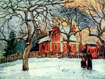  invierno pintura - Castaños louveciennes invierno 1872 Camille Pissarro paisaje